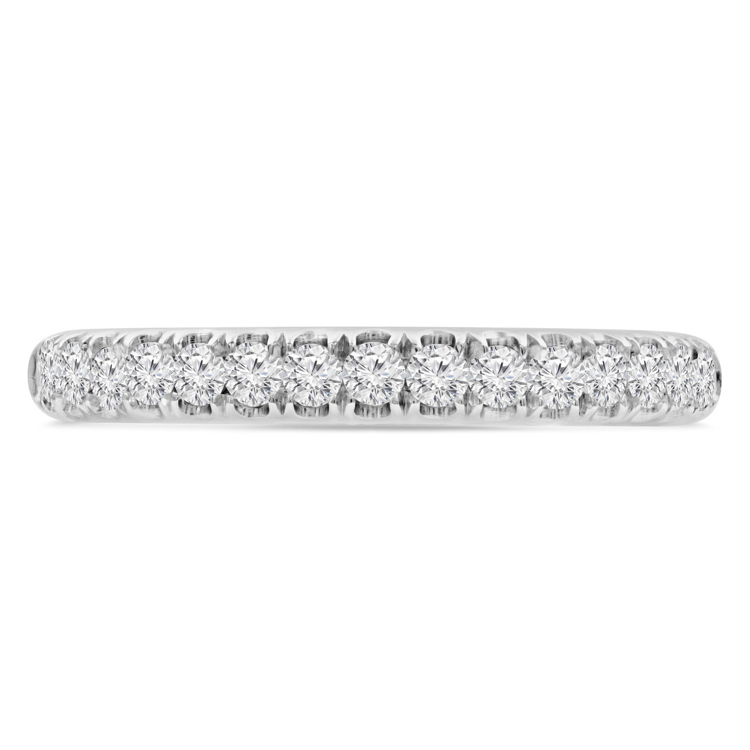 Round Diamond Semi-Eternity Wedding Band Ring in White Gold (MVSXB0075-W)