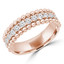 Round Diamond Semi-Eternity Wedding Band Ring in Rose Gold (MVSXB0076-R)