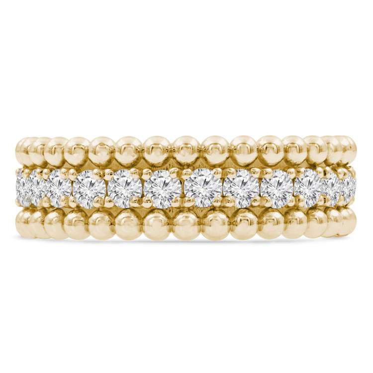 Round Diamond Semi-Eternity Wedding Band Ring in Yellow Gold (MVSXB0076-Y)
