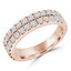 Round Diamond Two-Row Semi-Eternity Wedding Band Ring in Rose Gold (MVSXB0077-R)