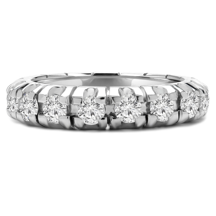 1 1/2 - 1 9/10 CTW Full Eternity Round Diamond Anniversary Wedding Band Ring in White Gold (MVSAR0005-W)
