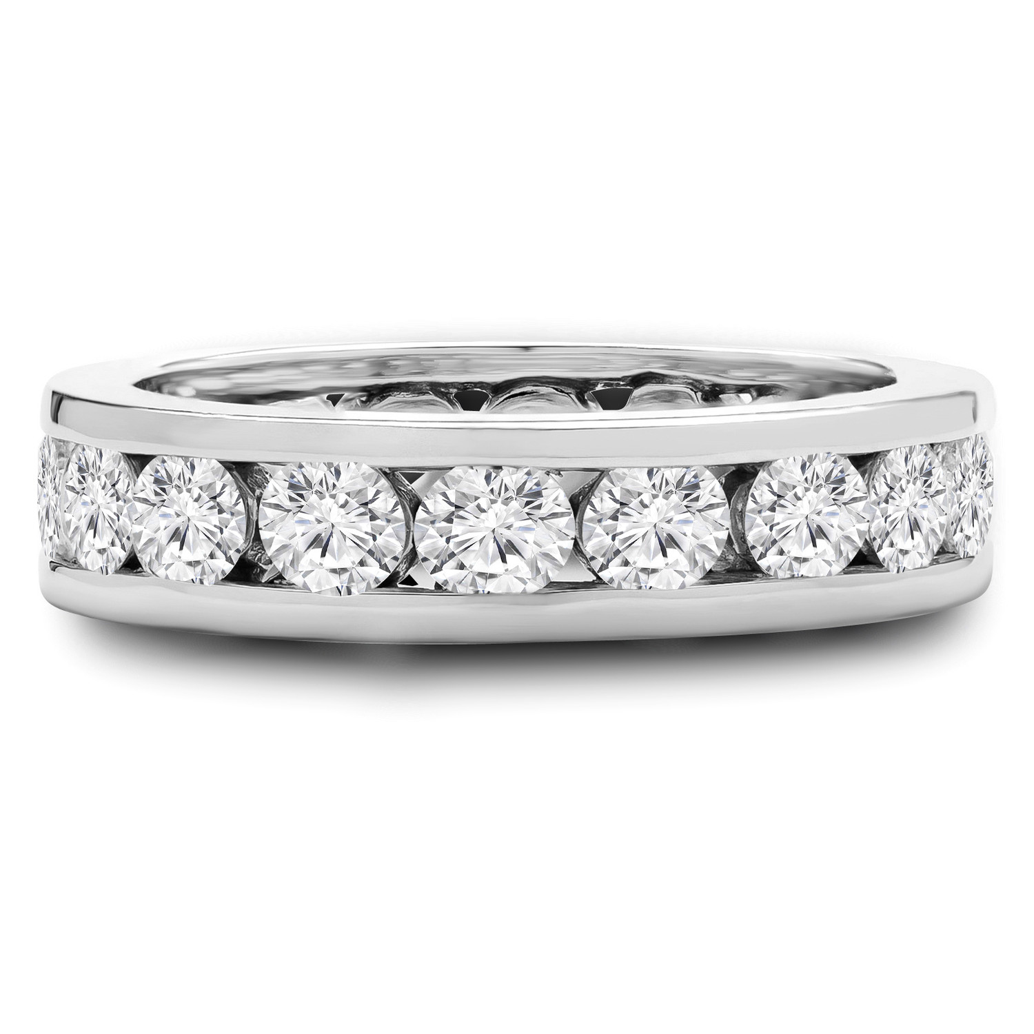 1 2/5 - 1 2/3 CTW Full Eternity Round Diamond Anniversary Wedding Band Ring in White Gold (MVSAR0006-W)