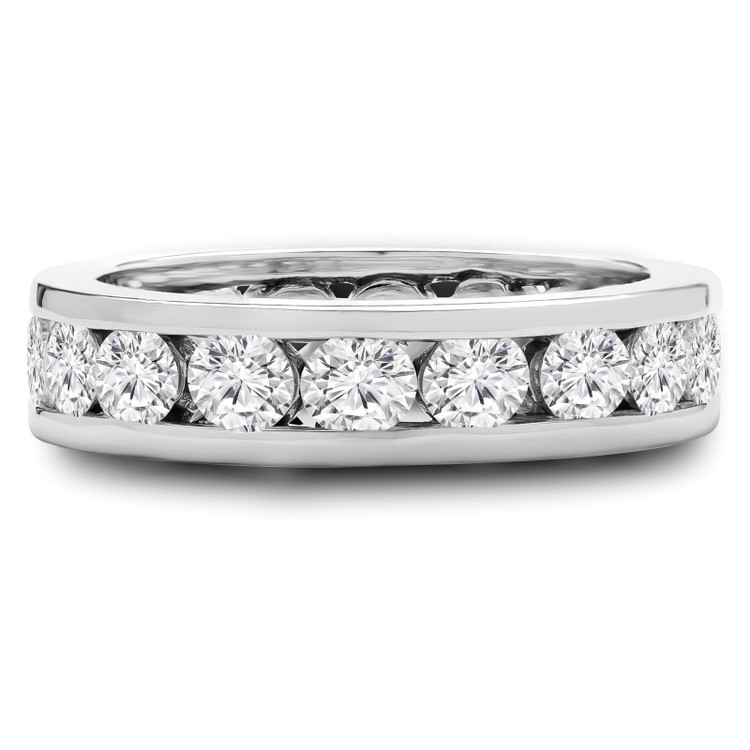 2 1/2 - 3 1/4 CTW Channel Set Full Eternity Round Diamond Anniversary Wedding Band Ring in White Gold (MVSAR0007-W)