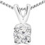 Round Diamond 4-Prong Solitaire Pendant Necklace in 14K White Gold with Chain (MVSP0001-W)