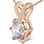 Round Diamond 6-Prong Solitaire Pendant Necklace in 14K Rose Gold with Chain (MVSP0002-R)