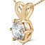 Round Diamond 6-Prong Solitaire Pendant Necklace in 14K Yellow Gold with Chain (MVSP0002-Y)