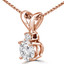 Round Diamond 4-Prong Solitaire with Accents Pendant Necklace in 14K Rose Gold with Chain (MVSP0005-R)