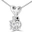 Round Diamond 4-Prong Solitaire with Accents Pendant Necklace in 14K White Gold with Chain (MVSP0005-W)