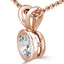 Round Diamond Bezel Set Solitaire Pendant Necklace in 14K Rose Gold with Chain (MVSP0006-R)