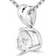 Round Diamond 3-Prong Solitaire Pendant Necklace in 14K White Gold with Chain (MVSP0008-W)