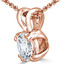 Round Diamond 4-Double Prong Solitaire Pendant Necklace in 14K Rose Gold with Chain (MVSP0009-R)