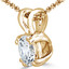 Round Diamond 4-Double Prong Solitaire Pendant Necklace in 14K Yellow Gold with Chain (MVSP0009-Y)