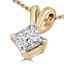 Princess Diamond 4-Prong Solitaire Pendant Necklace in 14K Yellow Gold with Chain (MVSP0010-Y)
