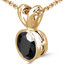Round Black Diamond Bezel Set Solitaire Pendant Necklace in 14K Yellow Gold with Chain (MVSPB0001-Y)