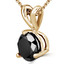 Round Black Diamond 3-Prong Solitaire Pendant Necklace in 14K Yellow Gold with Chain (MVSPB0003-Y)