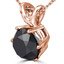 Round Black Diamond 6-Prong Solitaire Pendant Necklace in 14K Rose Gold with Chain (MVSPB0006-R)