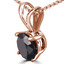 Round Black Diamond 4-Prong Solitaire Pendant Necklace in 14K Rose Gold with Chain (MVSPB0007-R)