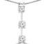 Round Diamond Three-Stone Pendant Necklace in 14K White Gold with Chain (MVSPX0001-W)
