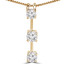 Round Diamond Three-Stone Pendant Necklace in 14K Yellow Gold with Chain (MVSPX0001-Y)