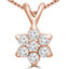 Round Diamond Star Motif Fancy Pendant Necklace in 14K Rose Gold with Chain (MVSPX0002-R)