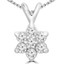 Round Diamond Star Motif Fancy Pendant Necklace in 14K White Gold with Chain (MVSPX0002-W)