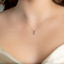 Round Diamond Three-Stone Pendant Necklace in 14K White Gold with Chain (MVSPX0003-W)