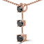 Round Black Diamond Three-Stone Pendant Necklace in 14K Rose Gold with Chain (MVSPBX0001-R)