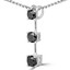 Round Black Diamond Three-Stone Pendant Necklace in 14K White Gold with Chain (MVSPBX0001-W)