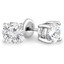 Solitaire Round Diamond 4-Prong Stud Earrings in 14K White Gold with Screwback (MVSE0001-W)