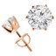 Solitaire Round Diamond 6-Prong Stud Earrings in 14K Rose Gold with Screwback (MVSE0002-R)