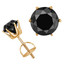 Solitaire Round Black Diamond 6-Prong Stud Earrings in 14K Yellow Gold with Screwback (MVSE0005-Y)