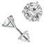 Solitaire Round Diamond 3-Prong Martini Stud Earrings in 14K White Gold with Screwback (MVSE0006-W)