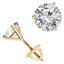 Solitaire Round Diamond 3-Prong Martini Stud Earrings in 14K Yellow Gold with Screwback (MVSE0006-Y)