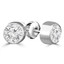 Round Diamond Bezel Set Stud Earrings in 14K White Gold with Screwback (MVSES0001-W)