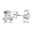 Round Diamond Bezel Set Stud Earrings in 14K White Gold with Screwback (MVSES0002-W)