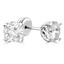 Round Diamond 4-Prong Stud Earrings in 14K White Gold with Screwback (MVSES0003-W)