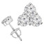 Round Diamond Three-Stone Stud Earrings in 14K White Gold with Screwback (MVSES0005-W)