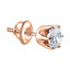 Solitaire Round Diamond 6-Prong Single Mens Stud Earring in 14K Rose Gold with Screwback (MVSE1002-R)
