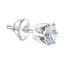 Solitaire Round Diamond 6-Prong Single Mens Stud Earring in 14K White Gold with Screwback (MVSE1002-W)