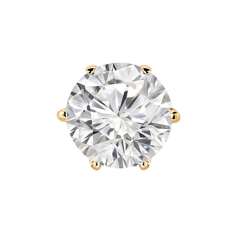 Solitaire Round Diamond 6-Prong Single Mens Stud Earring in 14K Yellow Gold with Screwback (MVSE1002-Y)
