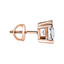 Solitaire Princess Diamond 4-Prong Single Mens Stud Earring in 14K Rose Gold with Screwback (MVSE1003-R)