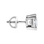 Solitaire Princess Diamond 4-Prong Single Mens Stud Earring in 14K White Gold with Screwback (MVSE1003-W)