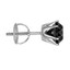 Solitaire Round Black Diamond 6-Prong Single Mens Stud Earring in 14K White Gold with Screwback (MVSE1005-W)