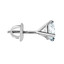 Solitaire Round Diamond 3-Prong Single Mens Martini Stud Earring in 14K White Gold with Screwback (MVSE1006-W)