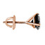 Solitaire Round Black Diamond 3-Prong Single Mens Martini Stud Earring in 14K Rose Gold with Screwback (MVSE1007-R)