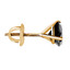 Solitaire Round Black Diamond 3-Prong Single Mens Martini Stud Earring in 14K Yellow Gold with Screwback (MVSE1007-Y)