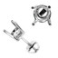 Round 4-Prong Semi Mount Stud Earrings in 14K White Gold (Diamonds Not Included) with Screwback (MVSEM0001-W)