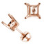 Princess 4-Prong Semi Mount Stud Earrings in 14K Rose Gold (Diamonds Not Included) with Screwback (MVSEM0002-R)