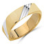 6 MM Modern Mens Wedding Band in Two-tone Yellow & White Gold (MDVB1048)
