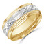 8 MM Modern Mens Wedding Band in Two-tone Yellow & White Gold (MDVB1049)